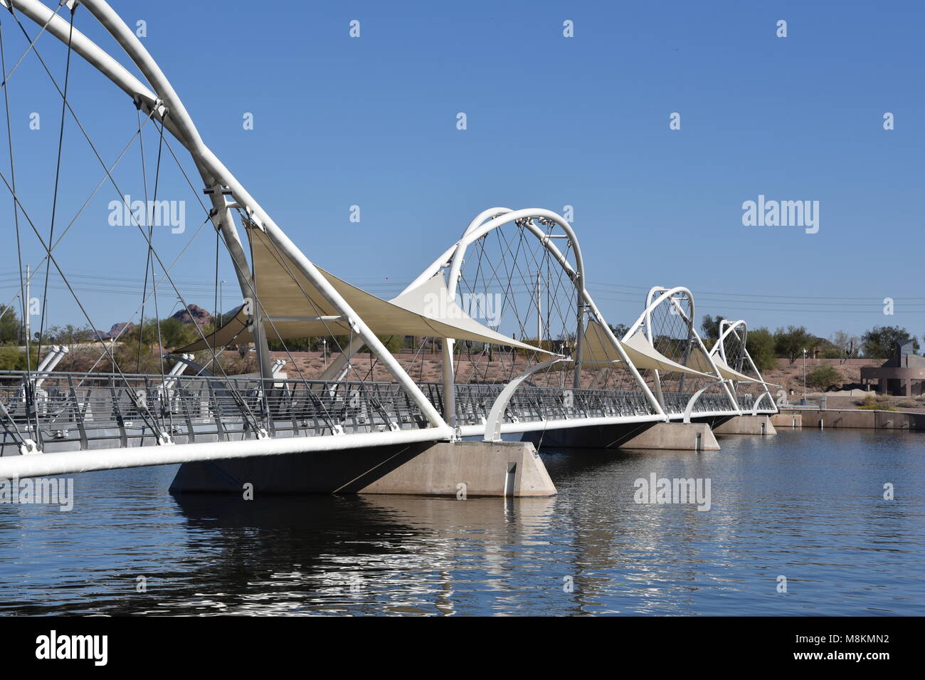 Fußgängerbrücke über Tempe Town Lake Tempe Arizona Stockfoto