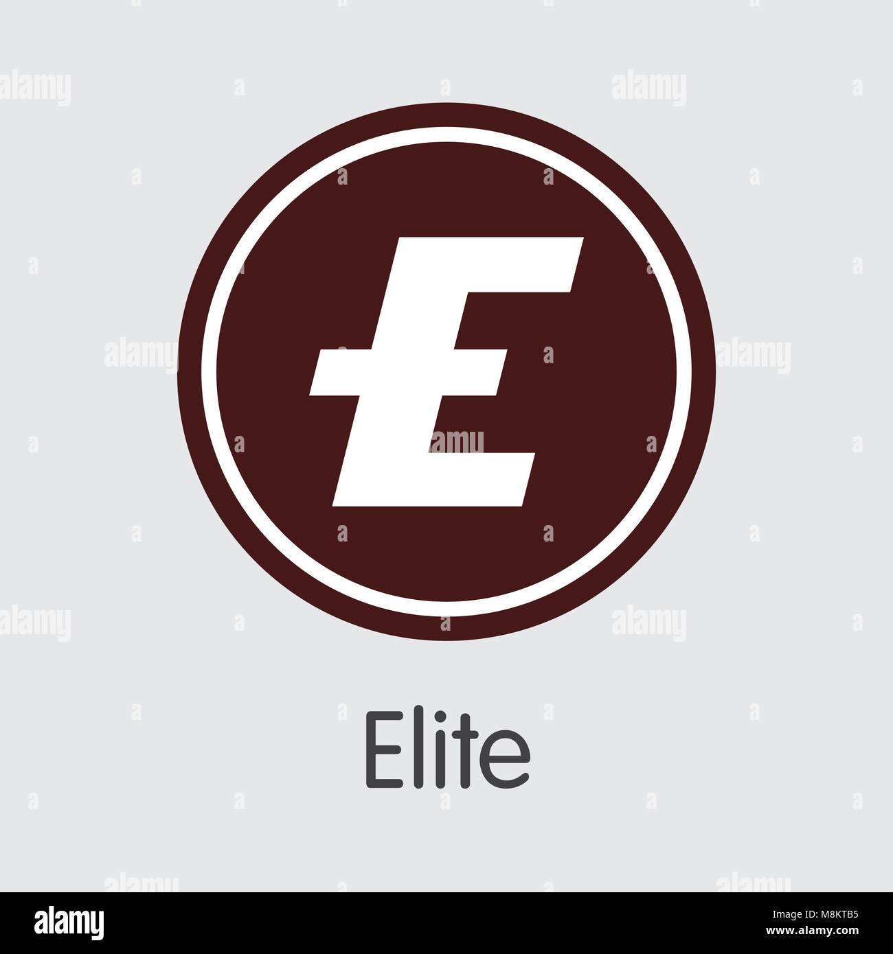 Elite-Crypto Währung Zeichen Symbol. Stock Vektor