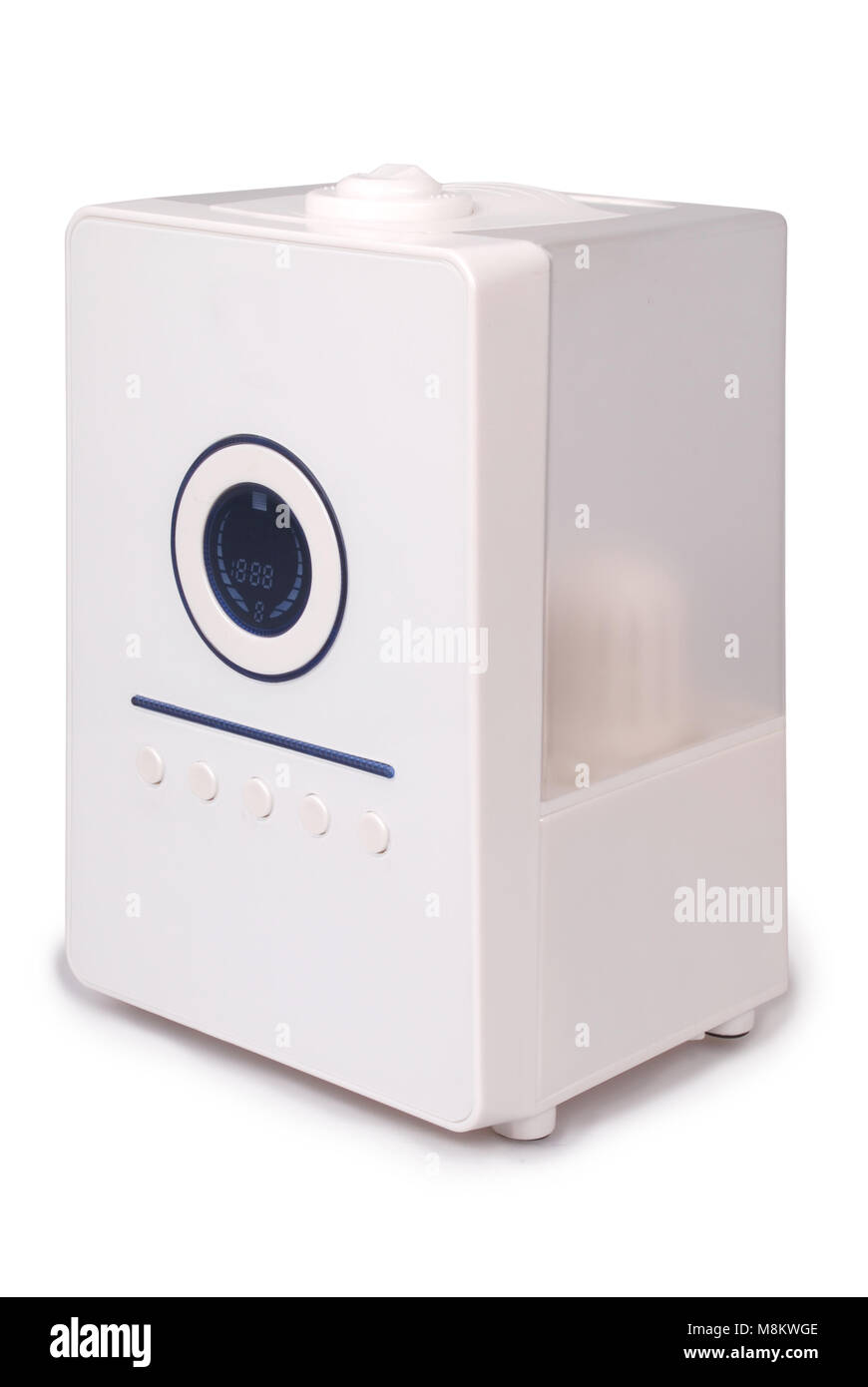 Luftbefeuchter Gerät für die Befeuchtung der Luft rauchen elektrisch. Auf weissem Hintergrund. Stockfoto