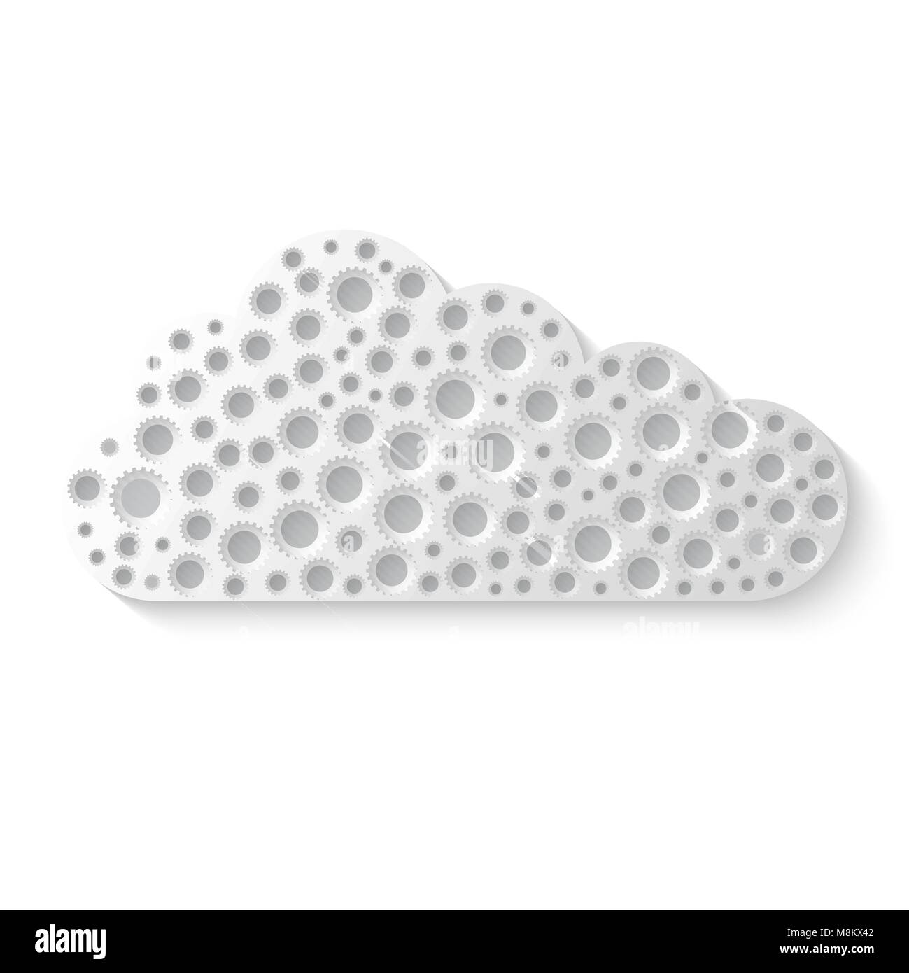 Cloud mit Zahnrädern Stock Vektor