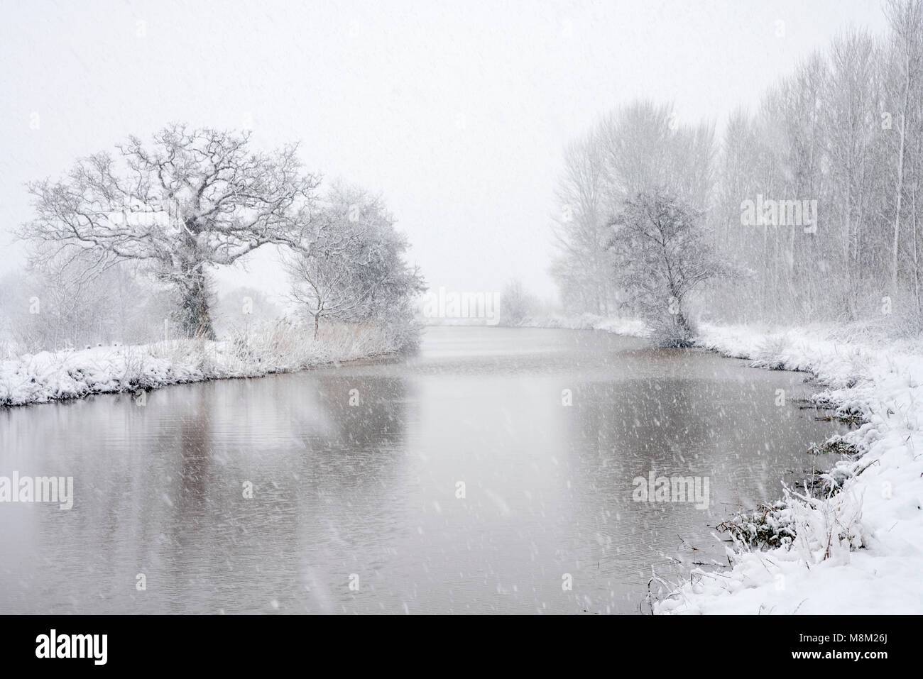 Exeter, Devon, Großbritannien. 18. März 2018. UK Wetter. Riverside Valley Park im Schnee. Credit: Sebastian Wasek/Alamy leben Nachrichten Stockfoto