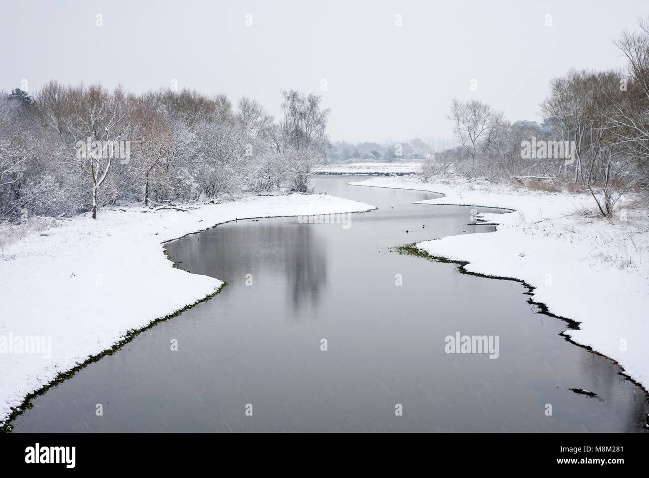 Exeter, Devon, Großbritannien. 18. März 2018. UK Wetter. Riverside Valley Park im Schnee. Credit: Sebastian Wasek/Alamy leben Nachrichten Stockfoto