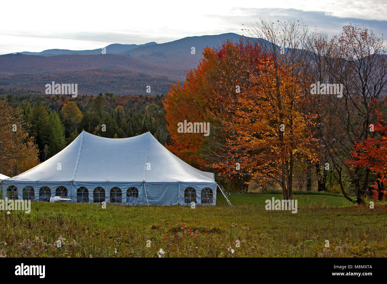 Nahaufnahme von einer Hochzeit Hütte in den Bergen von Vermont Stockfoto