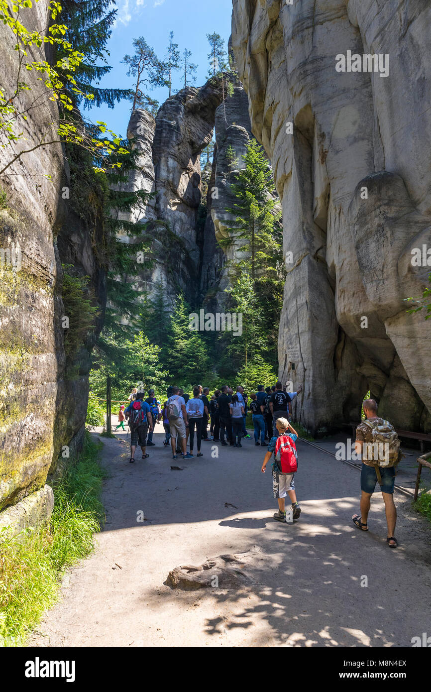 Adrspach-Teplice Felsen, Dolni Adersbach, Hradec Kralove, Tschechische Republik, Europa Stockfoto