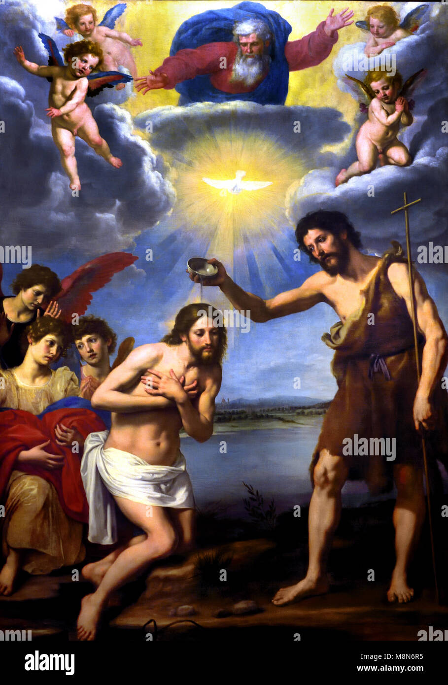 Die Taufe Christi, 17. Jahrhundert, Ottavio VANNINI, Florenz (Italien), 1585 - Florenz (Italien), 1644, Italienisch, Stockfoto