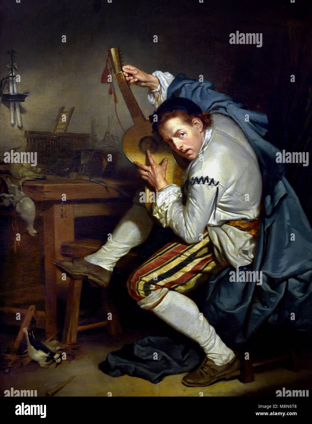 Der Gitarrist oder einem Fowler, die, auf der Rückkehr von der Jagd, seine Gitarre 1757 Jean-Baptiste Greuze 1725 - 1805, Frankreich, Französisch, Stockfoto