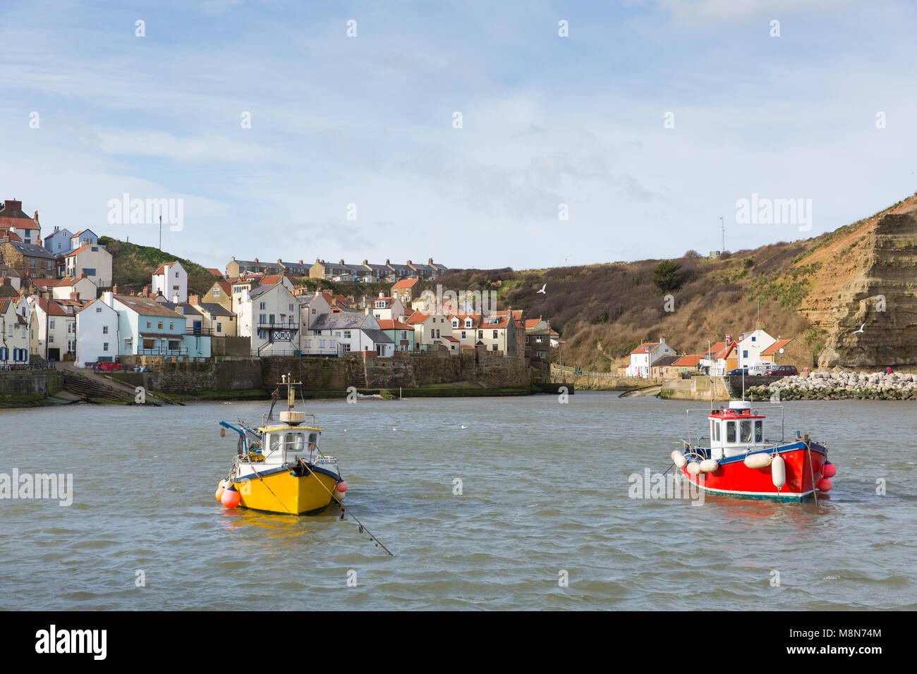 Staithes Yorkshire uk Seaside Village und Reiseziel in die North York Moors National Park Stockfoto