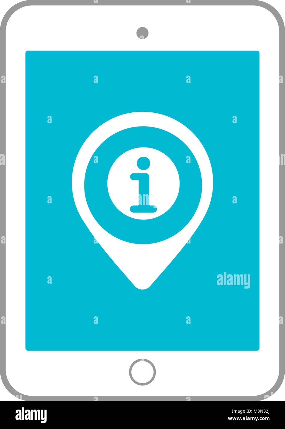 Globus mit Navigation auf Tablet. Flat Style Alamy