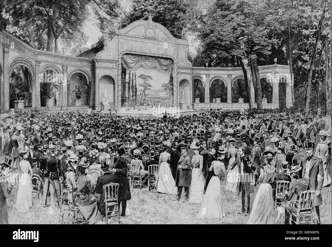 Beliebte Fest im Elysee Palace Gardens am 10. August 1900, Paris, Bild