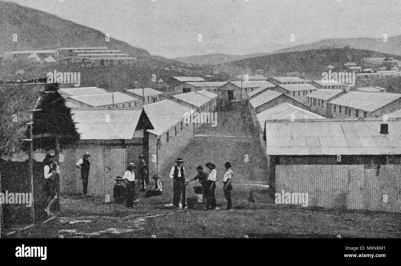 Boers gefangenen Gefangenenlager in Diyatalawa, Sri Lanka Ehemalige Ceylan nach den Buren Krieg, Bild aus der Französischen Wochenzeitung l'Illustration, 17. November 1900 Stockfoto