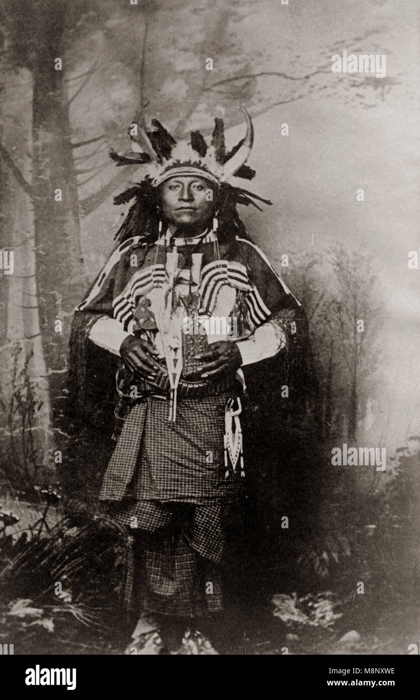 USA 1890 - Native American - Drucken mit Untertiteln "commanche Indischen John' Stockfoto