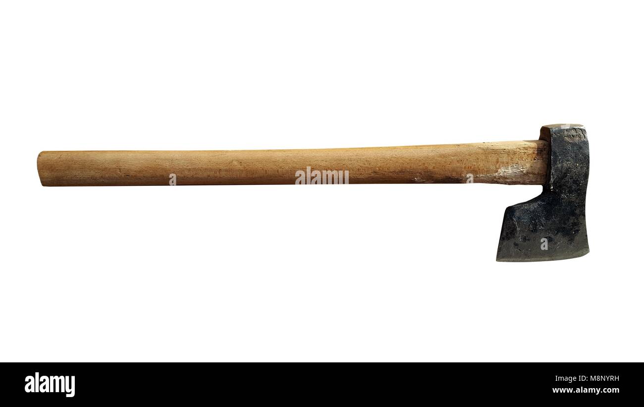 Ax isoliert auf weißem Stockfoto