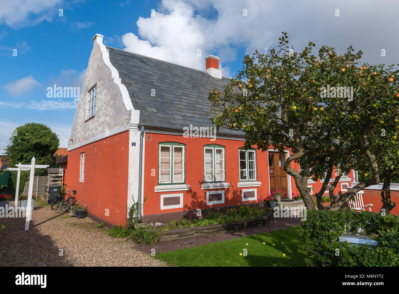 Typisch dänisches Haus in Nordby, Insel Fanø, Jütland, Dänemark Stockfoto