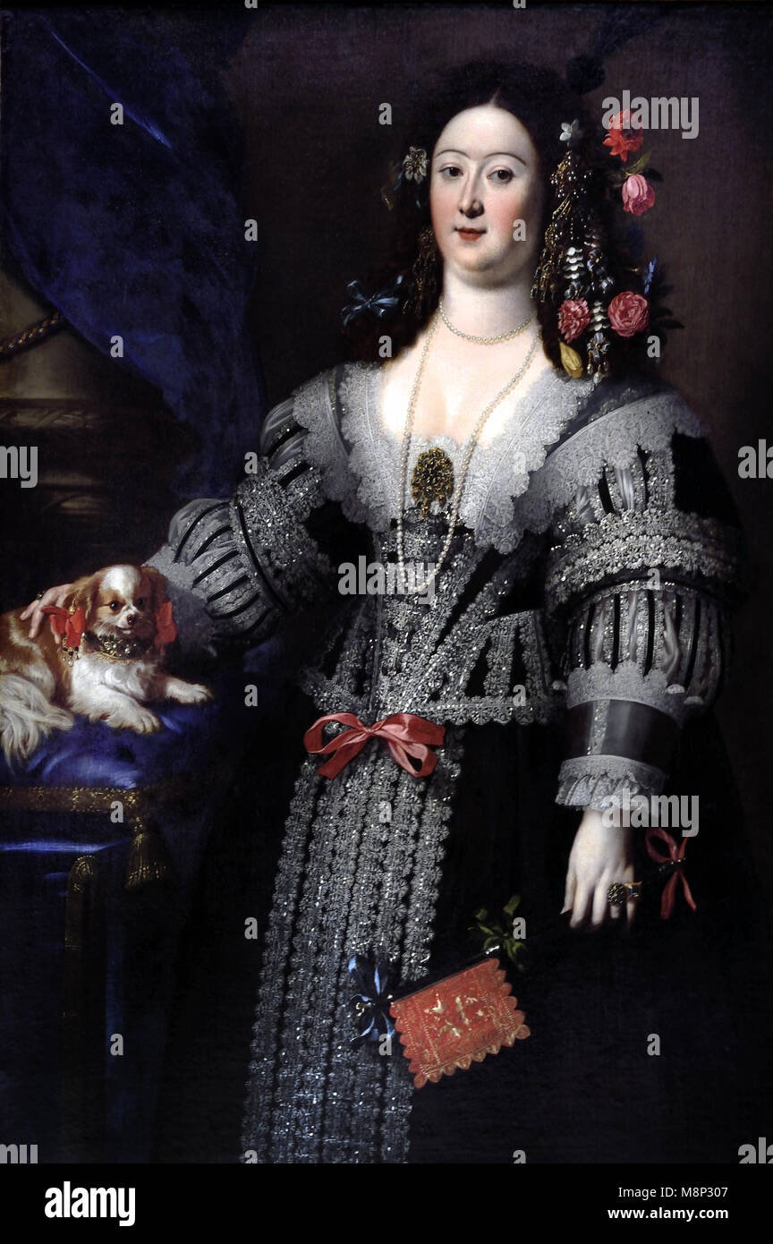 Portrait von Maria Farnese 1638-1639 Nicolas Régnier (1591-1667), Niccolo Renieri, Italien, Italienisch, Stockfoto