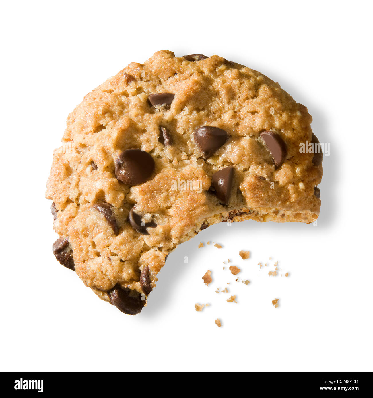 Chocolate Chip Cookie mit Biss Stockfoto