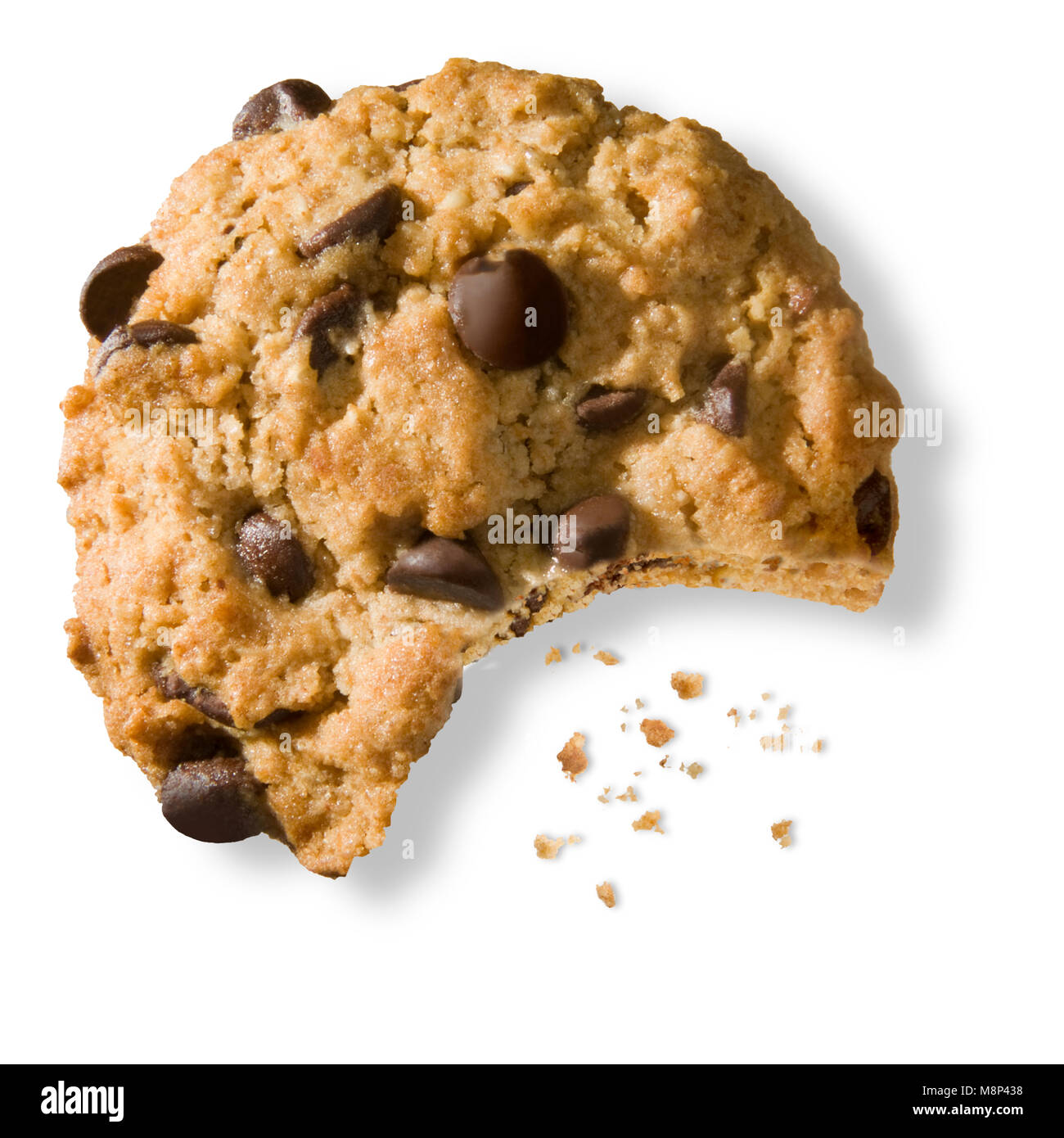 Chocolate Chip Cookie mit Biss Stockfoto