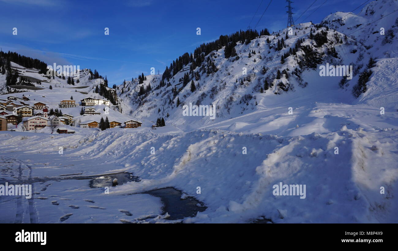 Stuben am Arlbergpass Stockfoto
