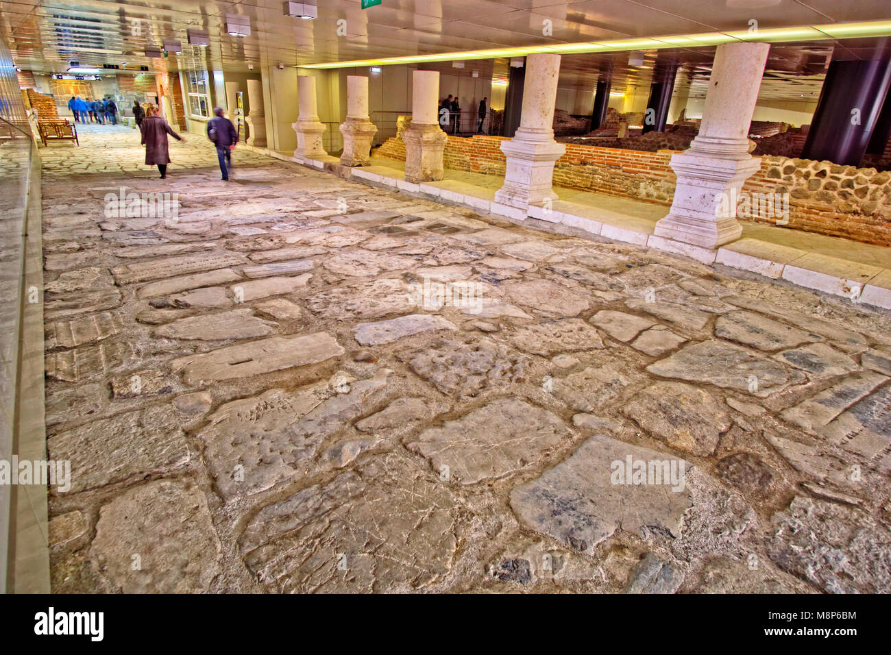 Erhaltene Teile der antiken römischen Stadt Ulpia Serdica, jetzt Sofia, Hauptstadt von Bulgarien. Stockfoto