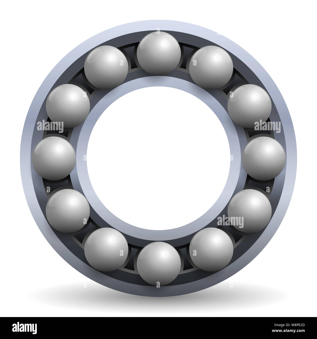 Wälzlager. Stahlkugeln in einem Metall Rad. Schematisches Modell Abbildung: Eine mechanische, technische Artikel. Stockfoto
