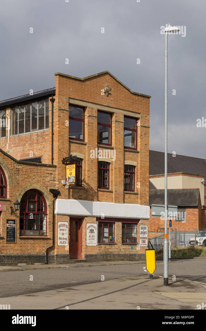 Gebäude der Albion Brauerei, eine kleine unabhängige Brauerei, Ales und Lagerbier, Northampton, Großbritannien Stockfoto