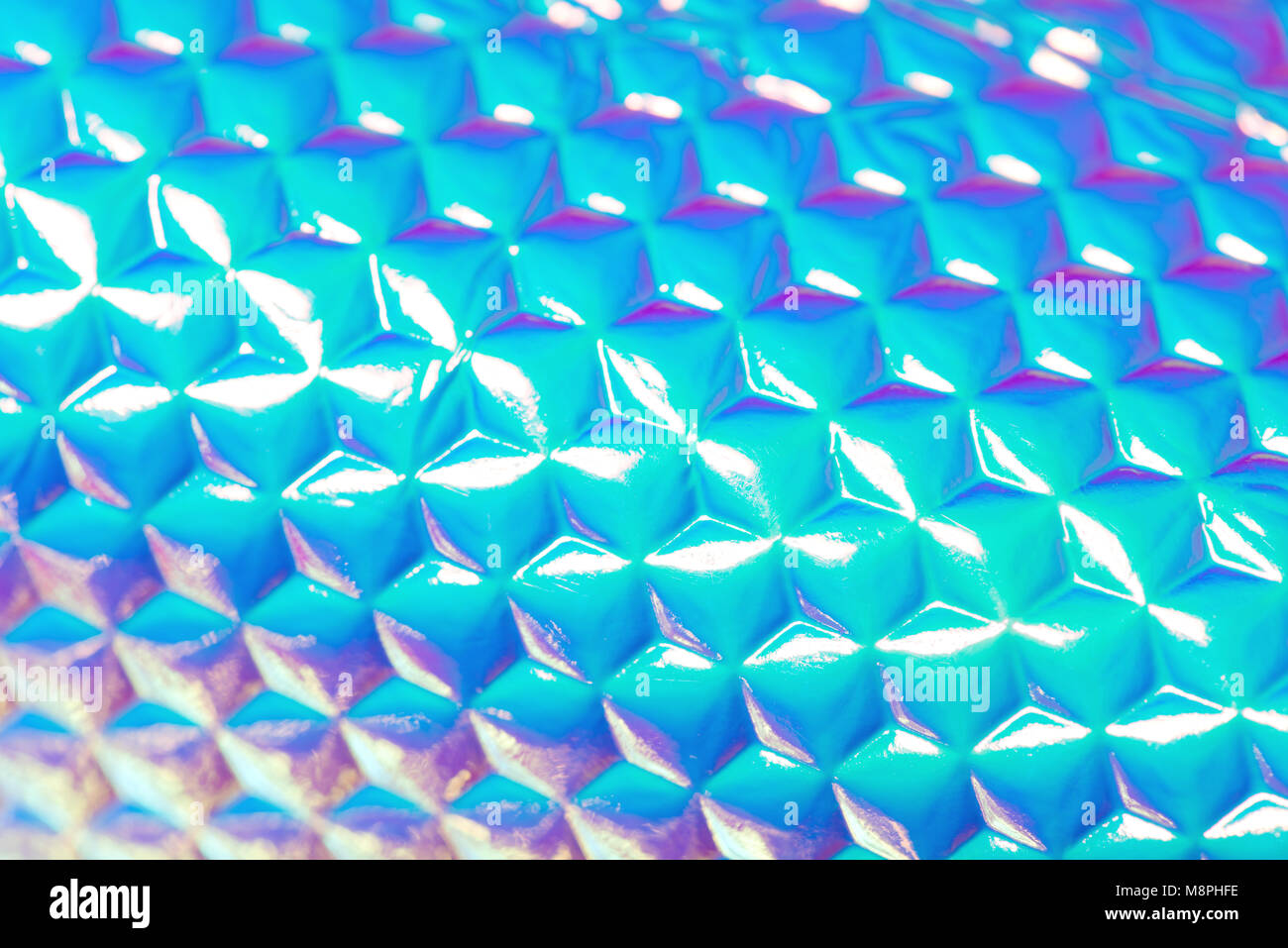 Holografische Folie kreativen Hintergrund mit geometrischen Muster. Stockfoto