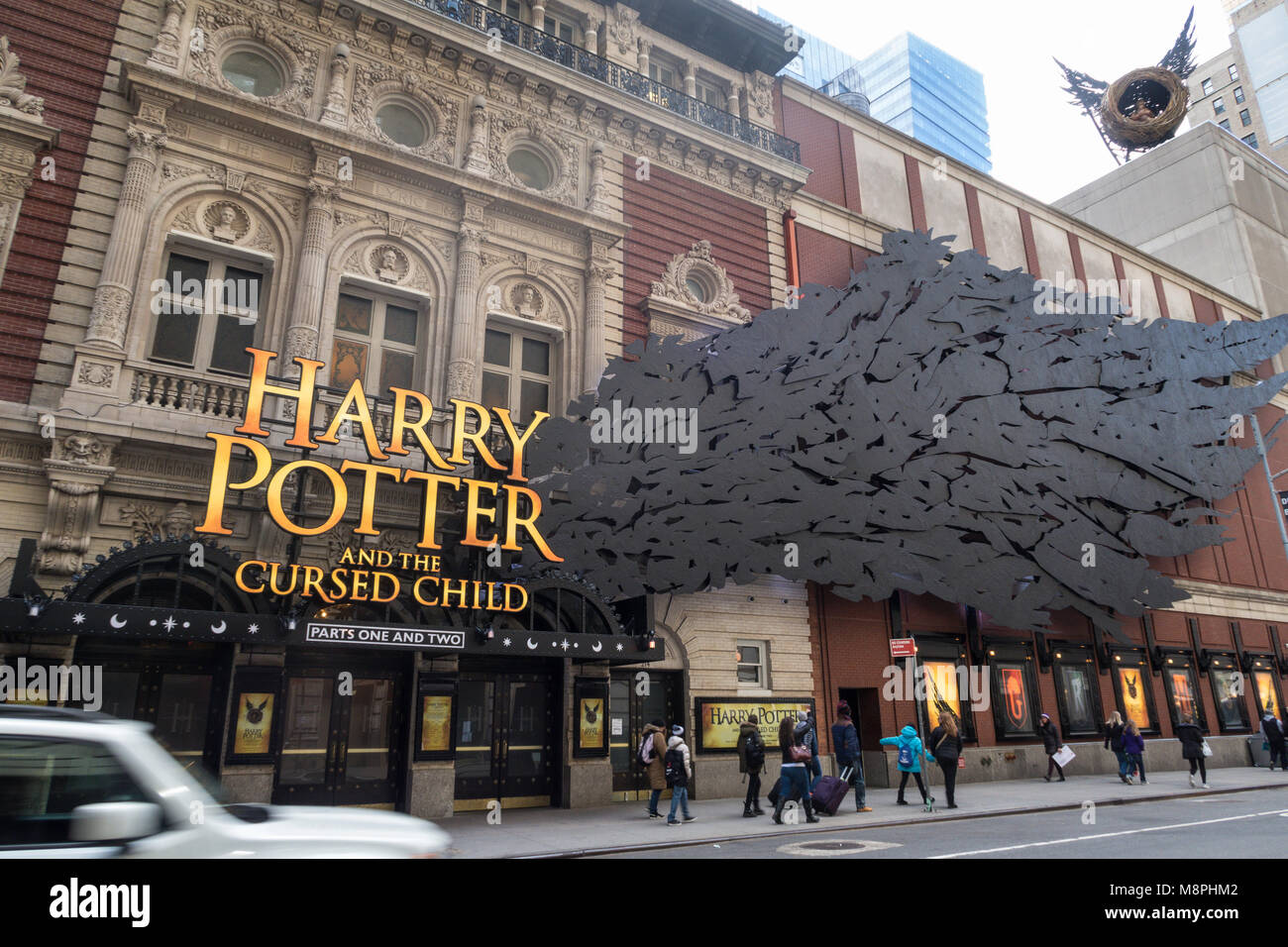 "Harry Potter und die Verfluchten Kind' Festzelt an der Lyric Theatre in Times Square, New York City, USA Stockfoto