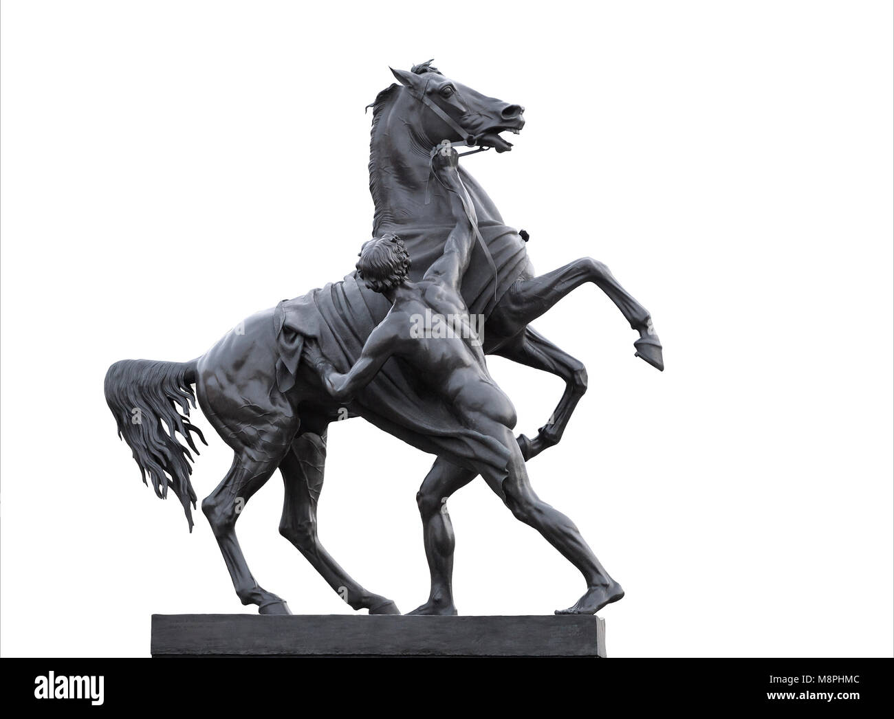 Statue eines Pferdes tamer in Sankt Petersburg Stockfoto