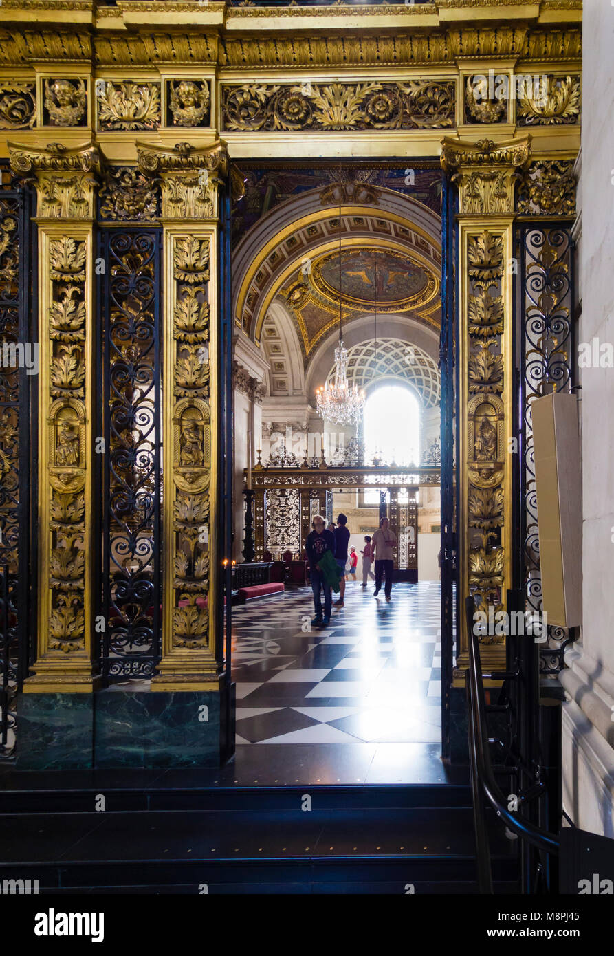 London, Großbritannien - 2 September 2017: Innenraum des Londoner St, Paul Cahthedral, Sitz des Bischofs von London und großen London touristische Attraktion. Stockfoto