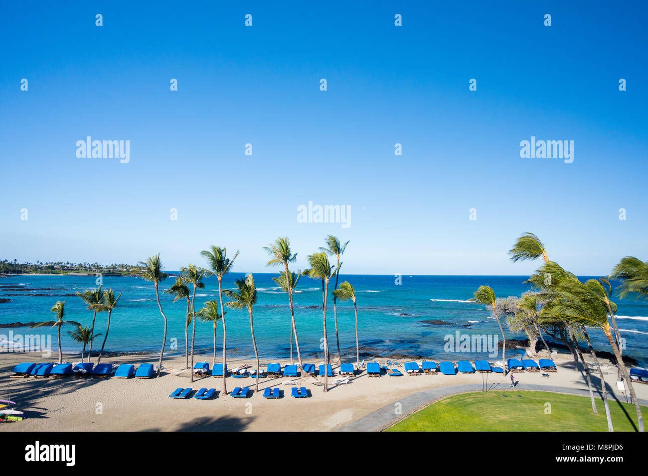 Beach Cabanas Mauna Lani Bay Hawaii Stockfoto