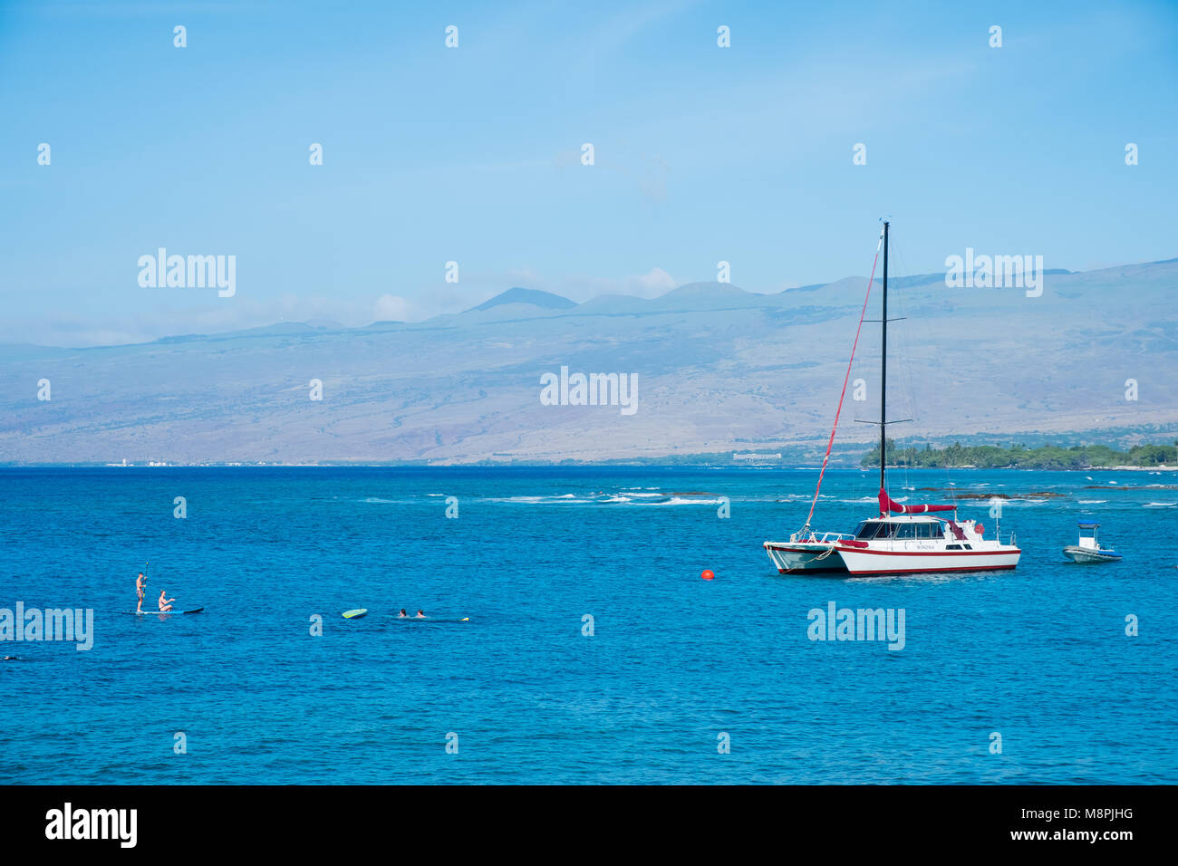 Erholung am Wasser Mauna Lani Bay Hawaii Stockfoto