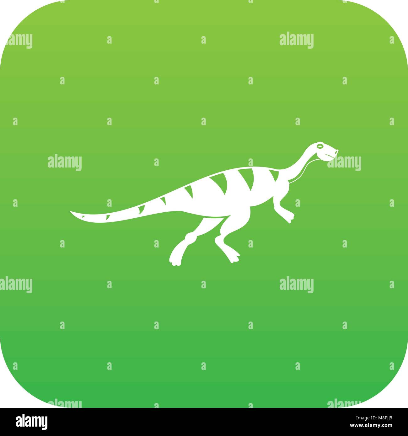 Gallimimus Dinosaurier Symbol Digital Green Stock Vektor