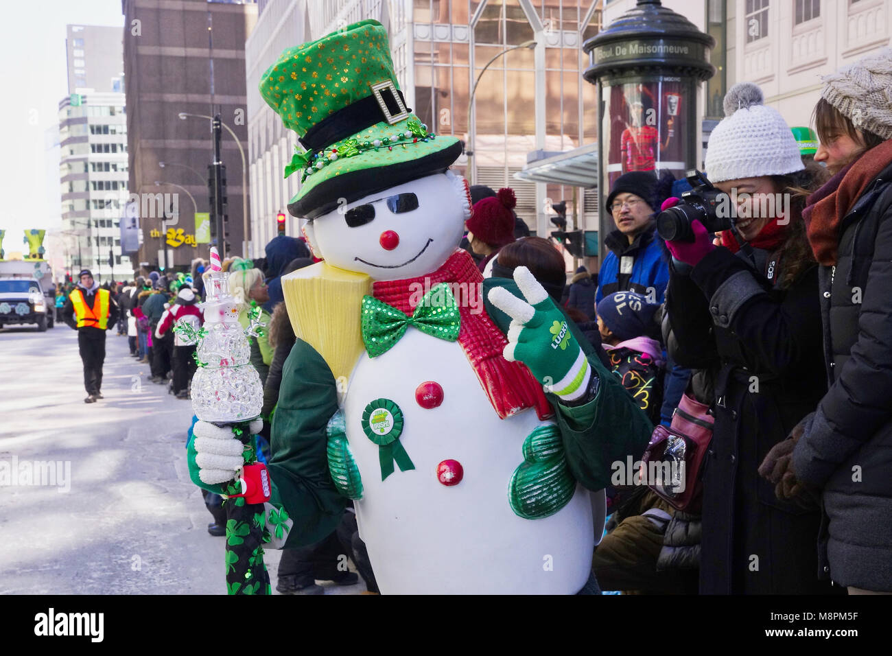Montreal, Kanada, 18. März 2018. Teilnehmer, die in der Ausgabe 2018 der St-Patricks Day Parade. Credit: Mario Beauregard/Alamy leben Nachrichten Stockfoto