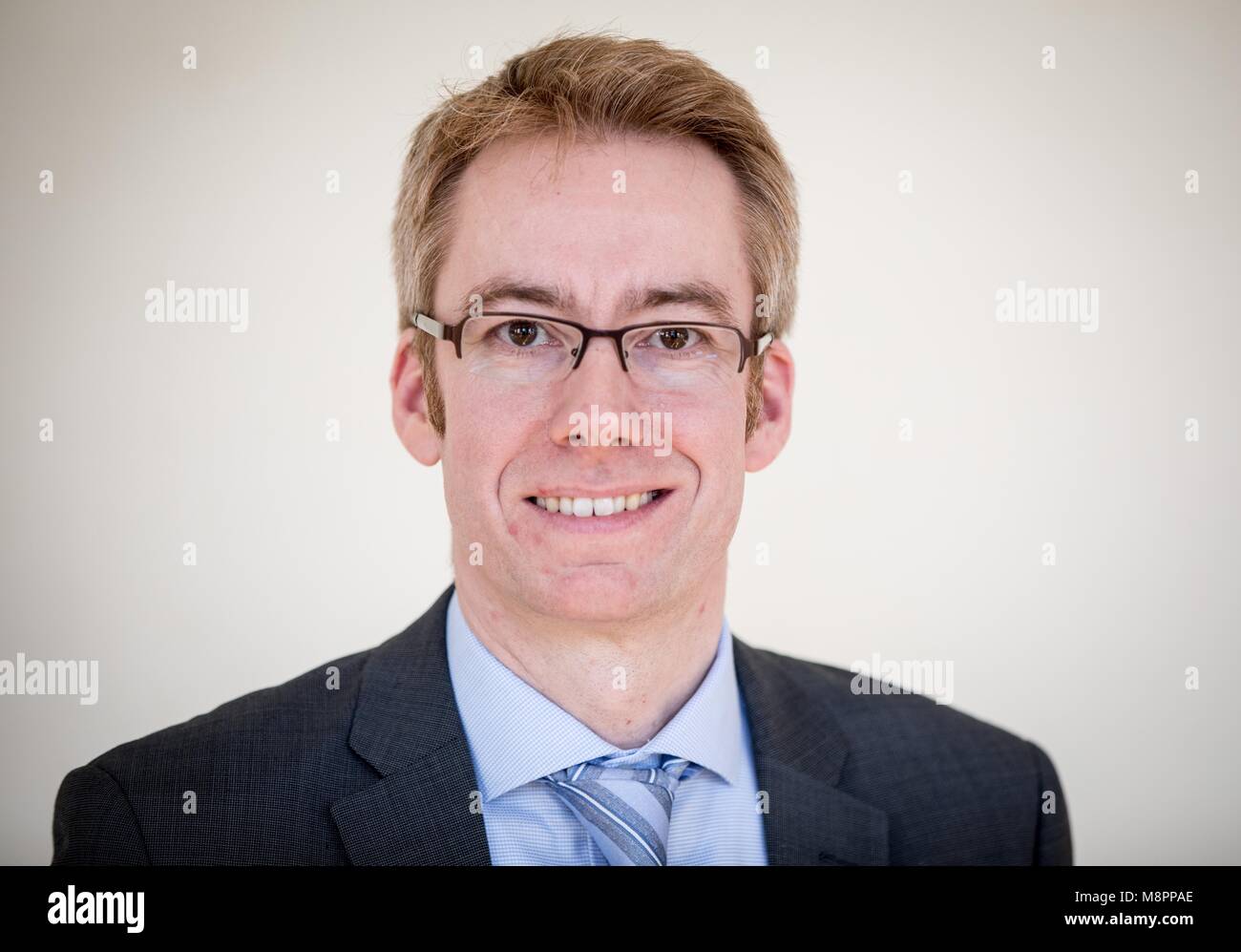 19 März 2018, Deutschland, Berlin: Claus Ropers, Preisträger des Gottfried Wilhelm Leibniz-Preis 2018. Foto: Kay Nietfeld/dpa Stockfoto