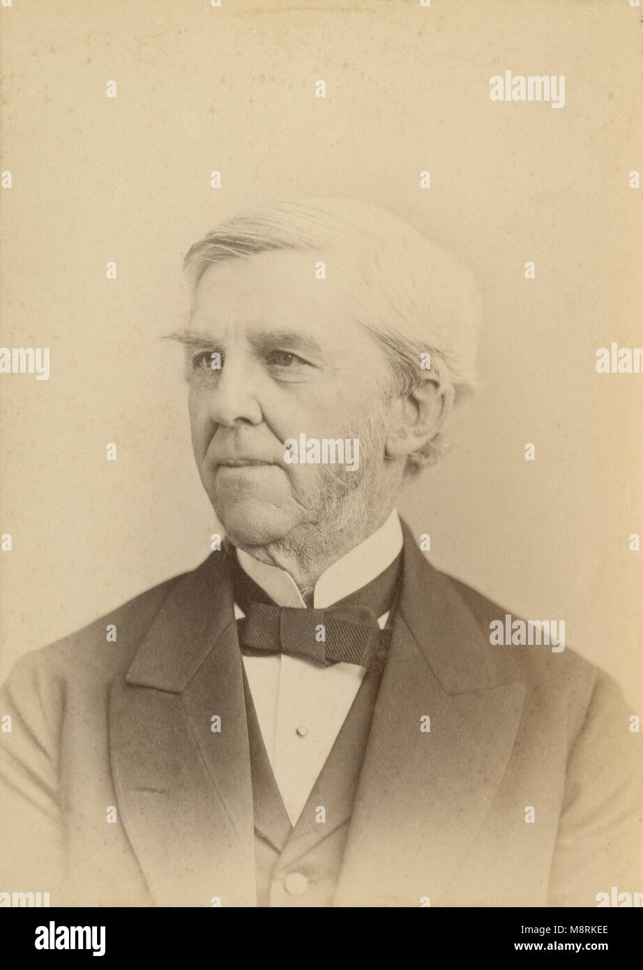 Antike c 1870 Foto, Oliver Wendell Holmes, Sr. Oliver Wendell Holmes sen. (1809-1894) war ein amerikanischer Arzt, Dichter und Universalgelehrten mit Sitz in Boston. Quelle: ORIGINAL KABINETT KARTE Stockfoto