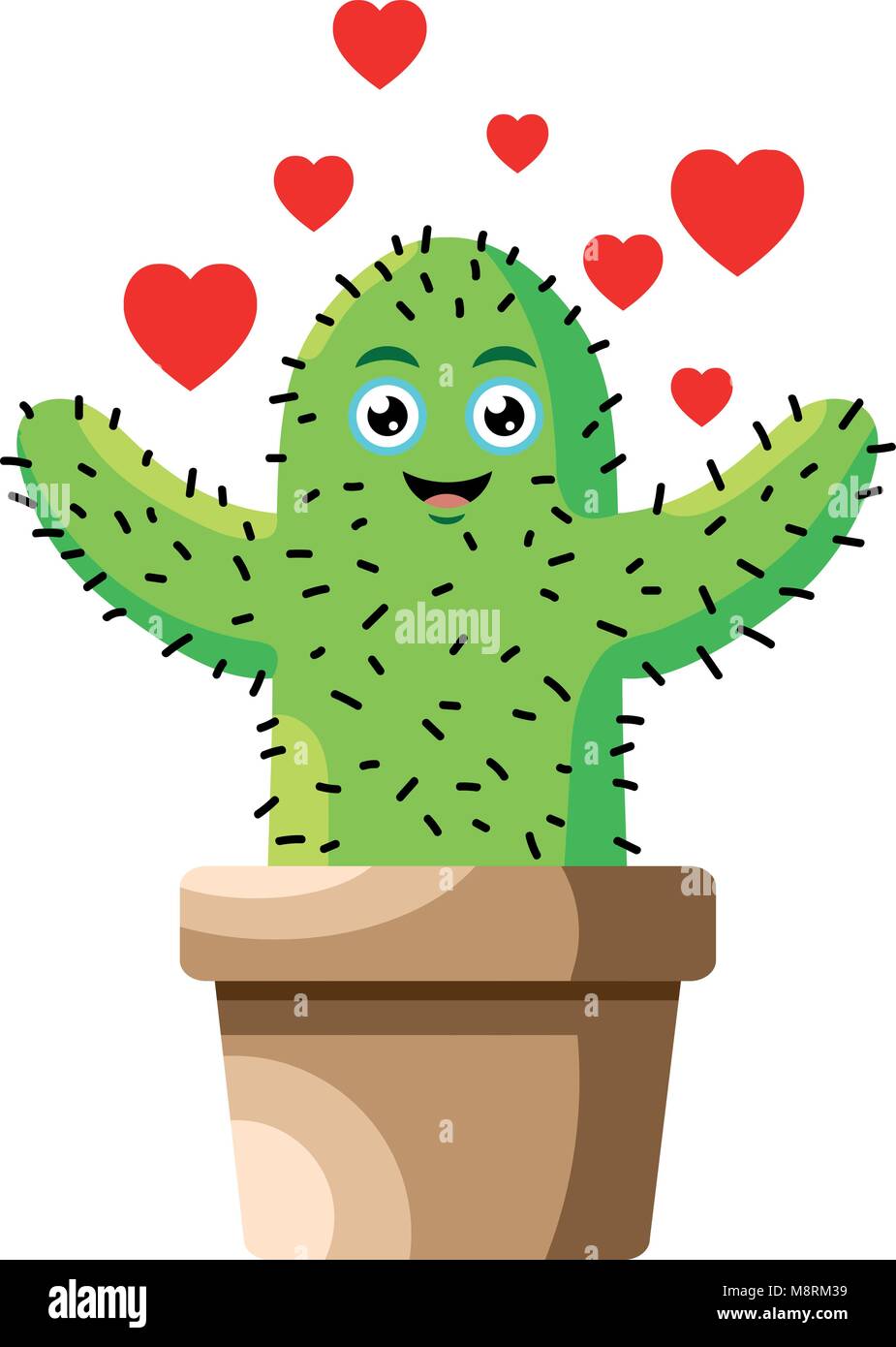 Vector Illustration von Happy Kaktus in Liebe anspruchsvolle Zuneigung und  Umarmungen Stock-Vektorgrafik - Alamy
