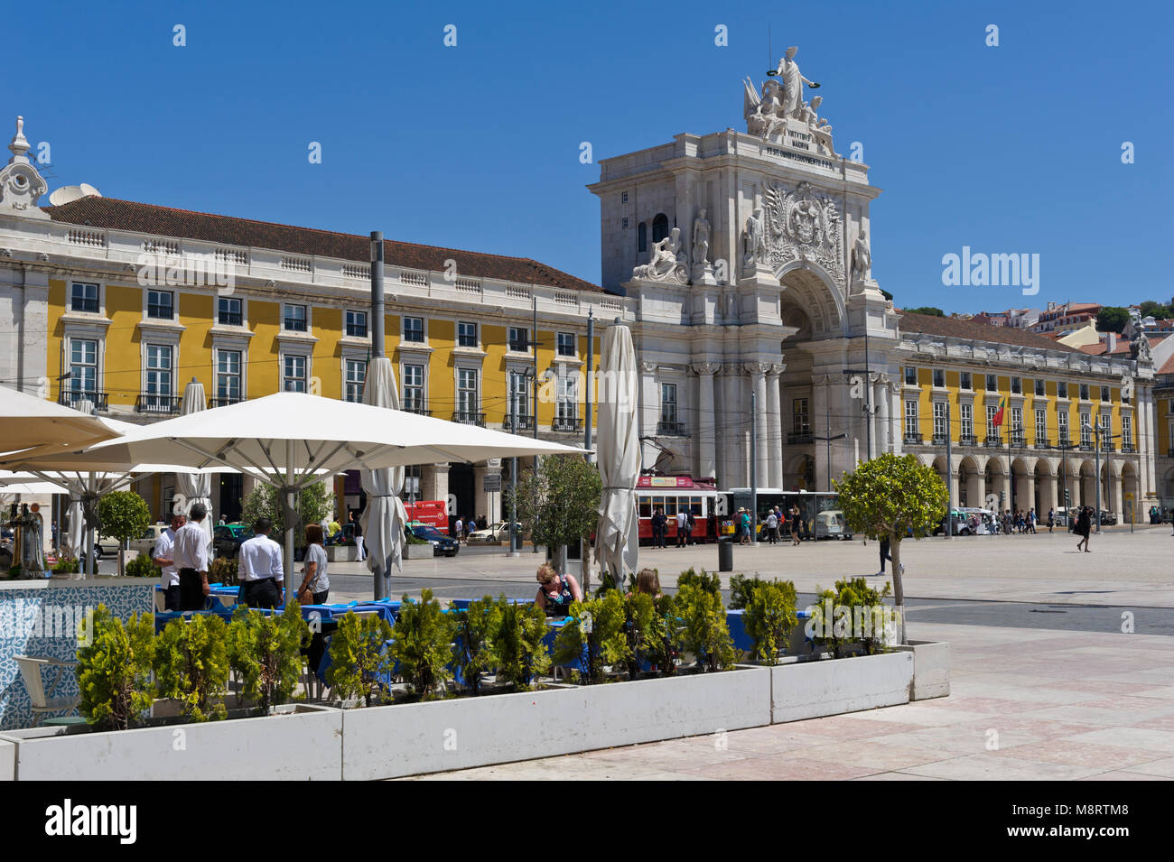 Rua Augusta Arch im Commerce Square, Lissabon, Portugal Stockfoto