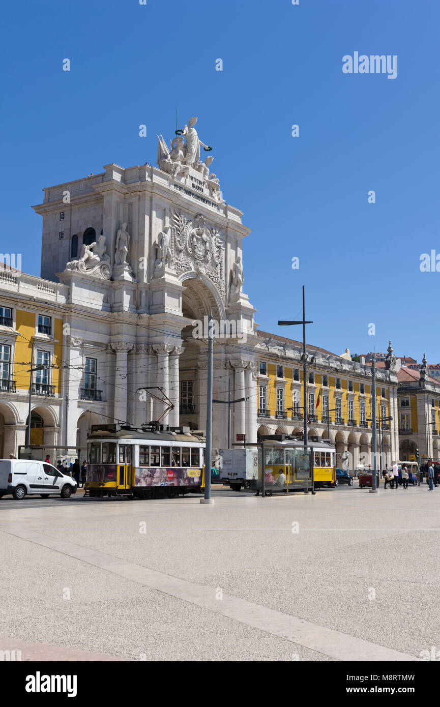 Rua Augusta Arch im Commerce Square, Lissabon, Portugal Stockfoto