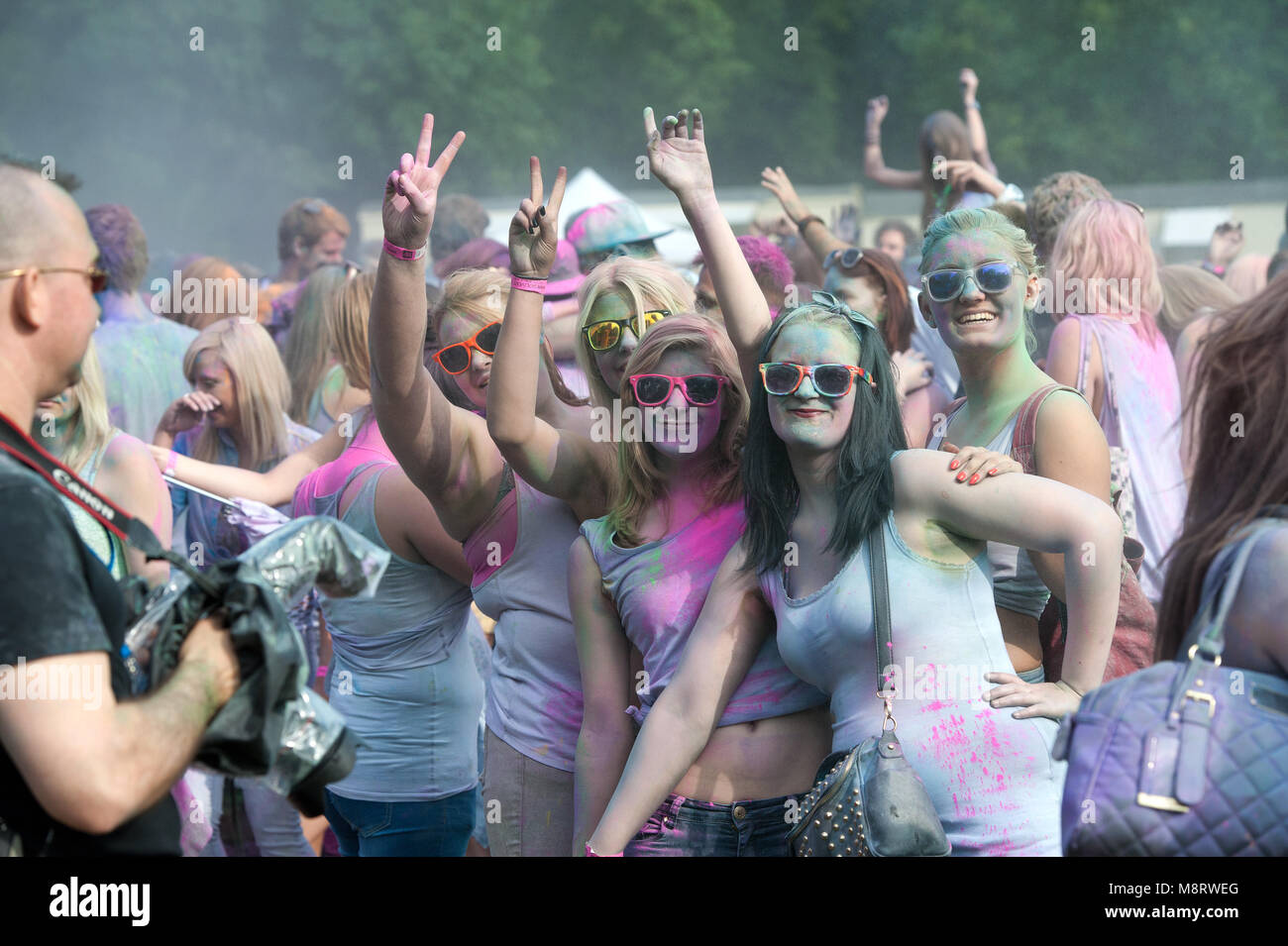 Im holi-event Ebert-Park. Stockfoto