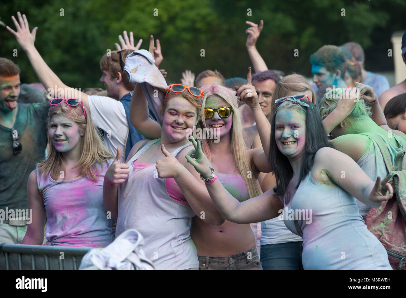 Im holi-event Ebert-Park. Stockfoto
