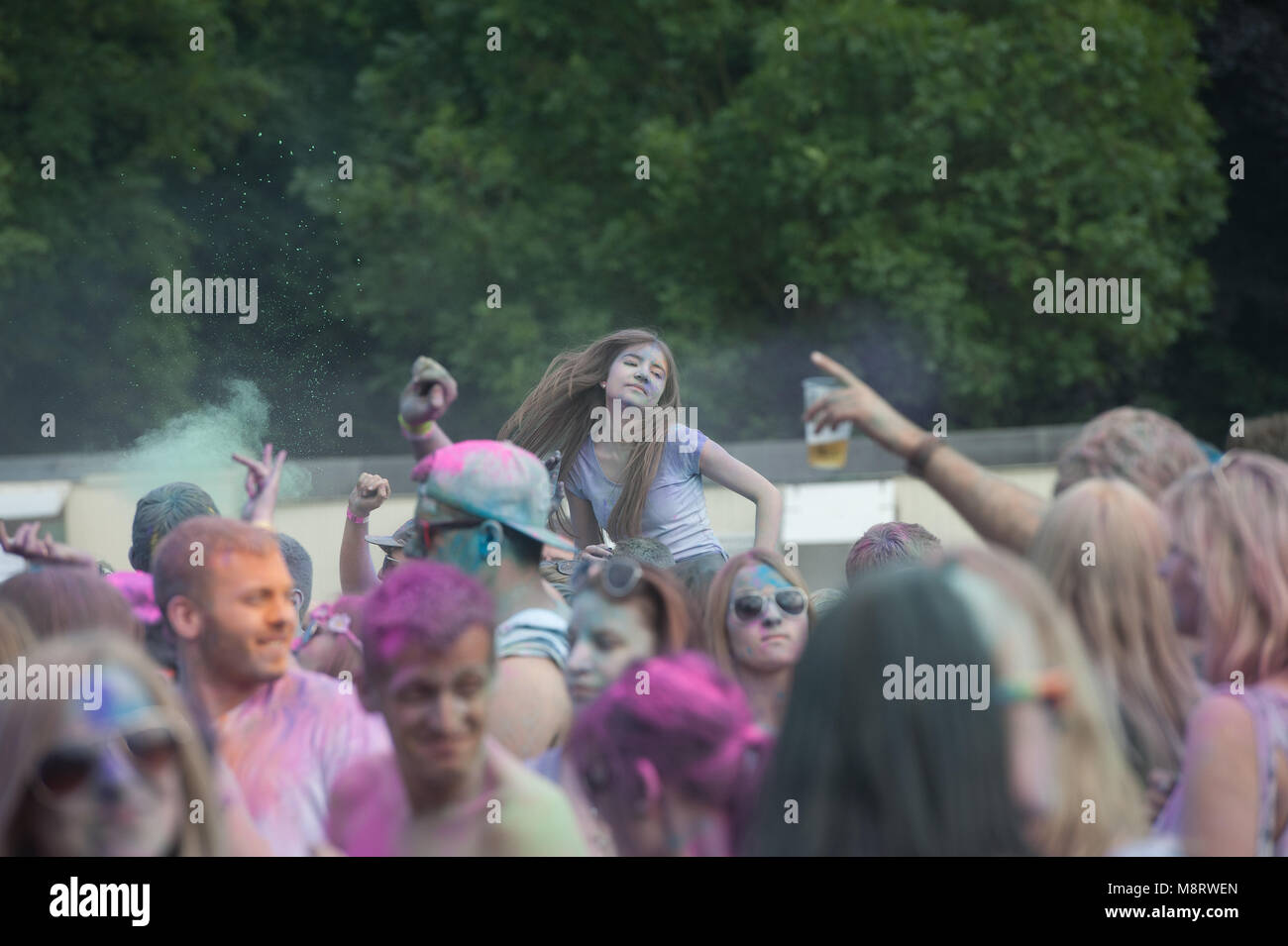 Im holi-event Ebert-Park. Stockfoto