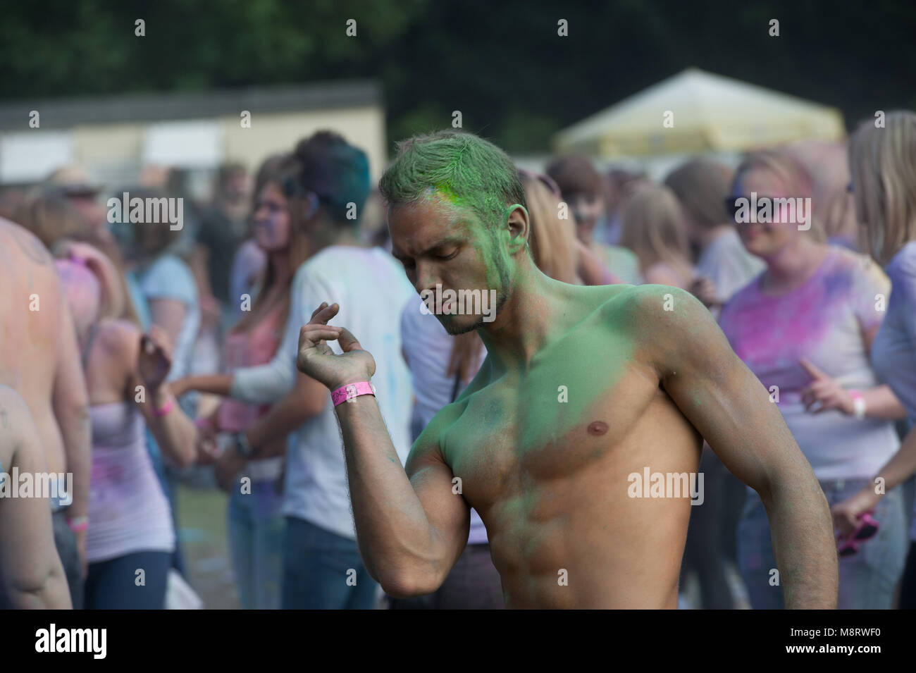 Im holi-event Ebert-Park. Stockfoto
