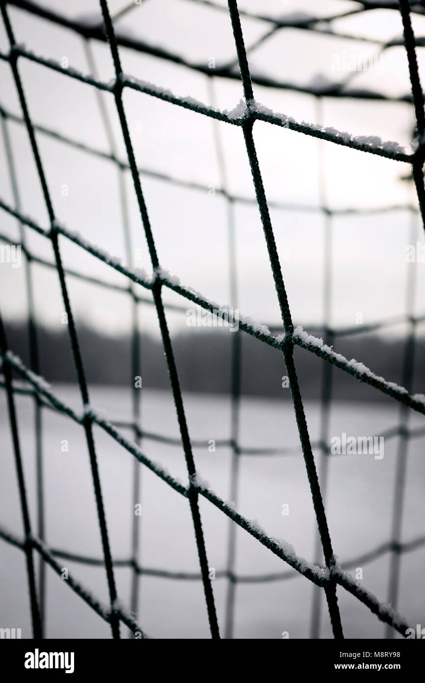 In der Nähe von Schnee auf Fußball-net Stockfoto
