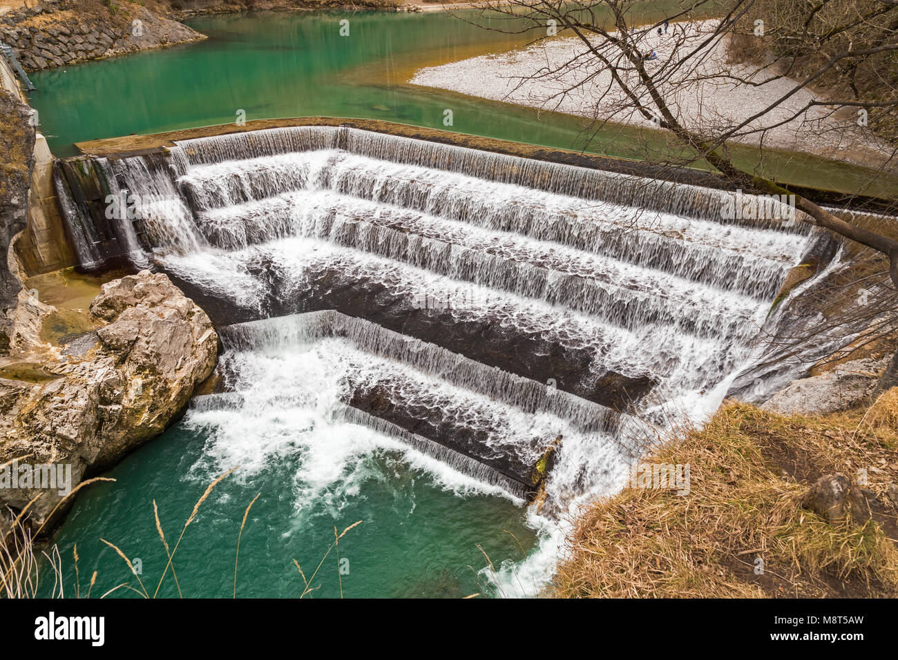 Lech, Wasserfall in Füssen, Bayern, Deutschland Stockfoto