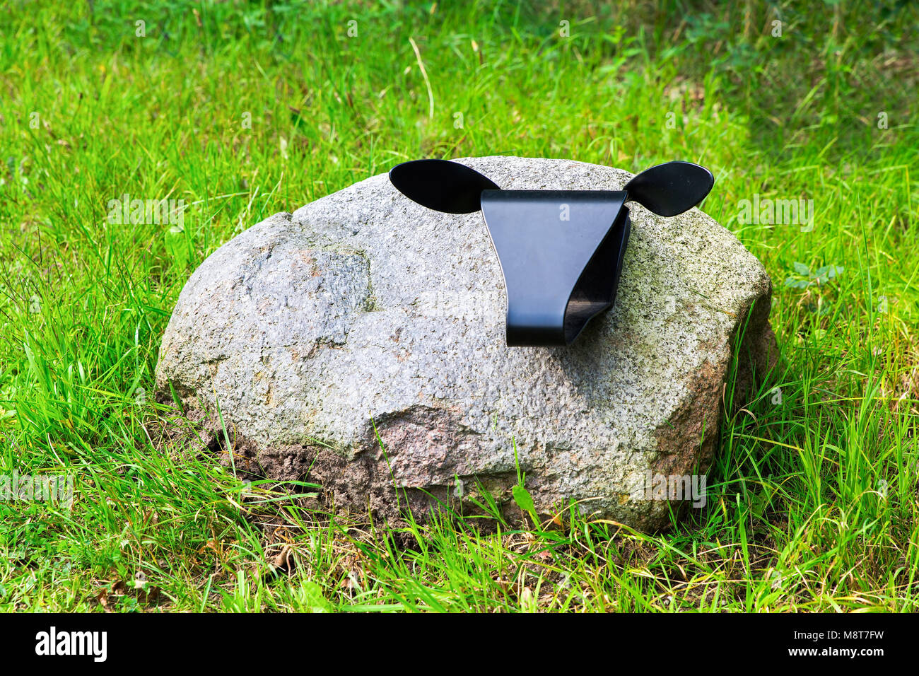 Naturstein als kreative Schafe Artwork Stockfoto