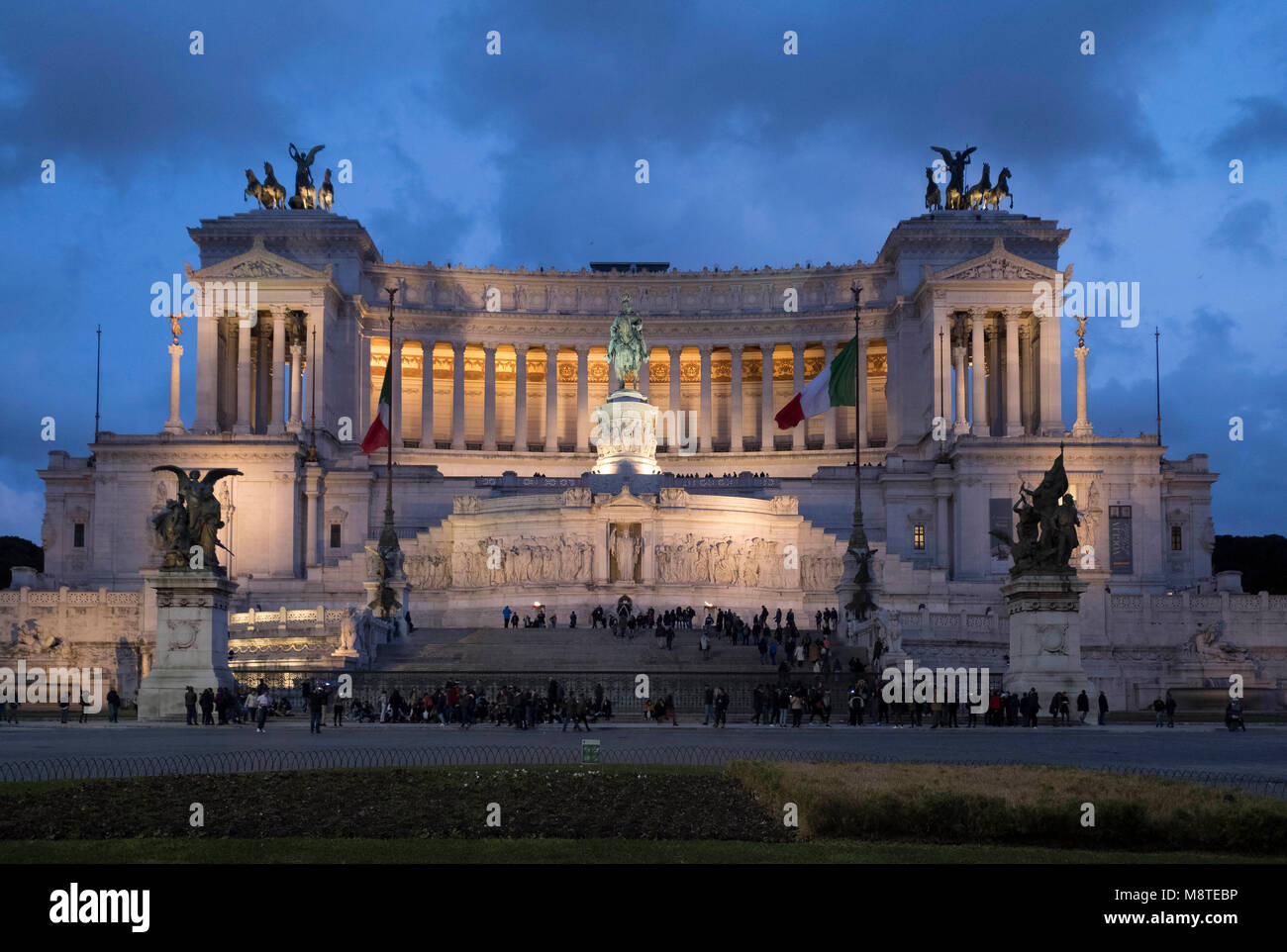 Altare della Patria oder Monumento Nazionale a Vittorio Emanuele II "Nationales Denkmal Victor Emmanuel II", Rom, Latium, Italien Stockfoto