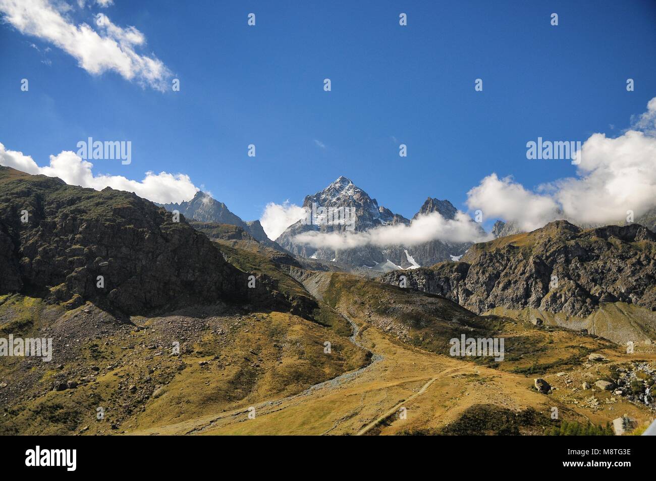 Die Viso Berg Alpen Piemont Ort der Fluss Po Feder, 21. September 2016 Stockfoto