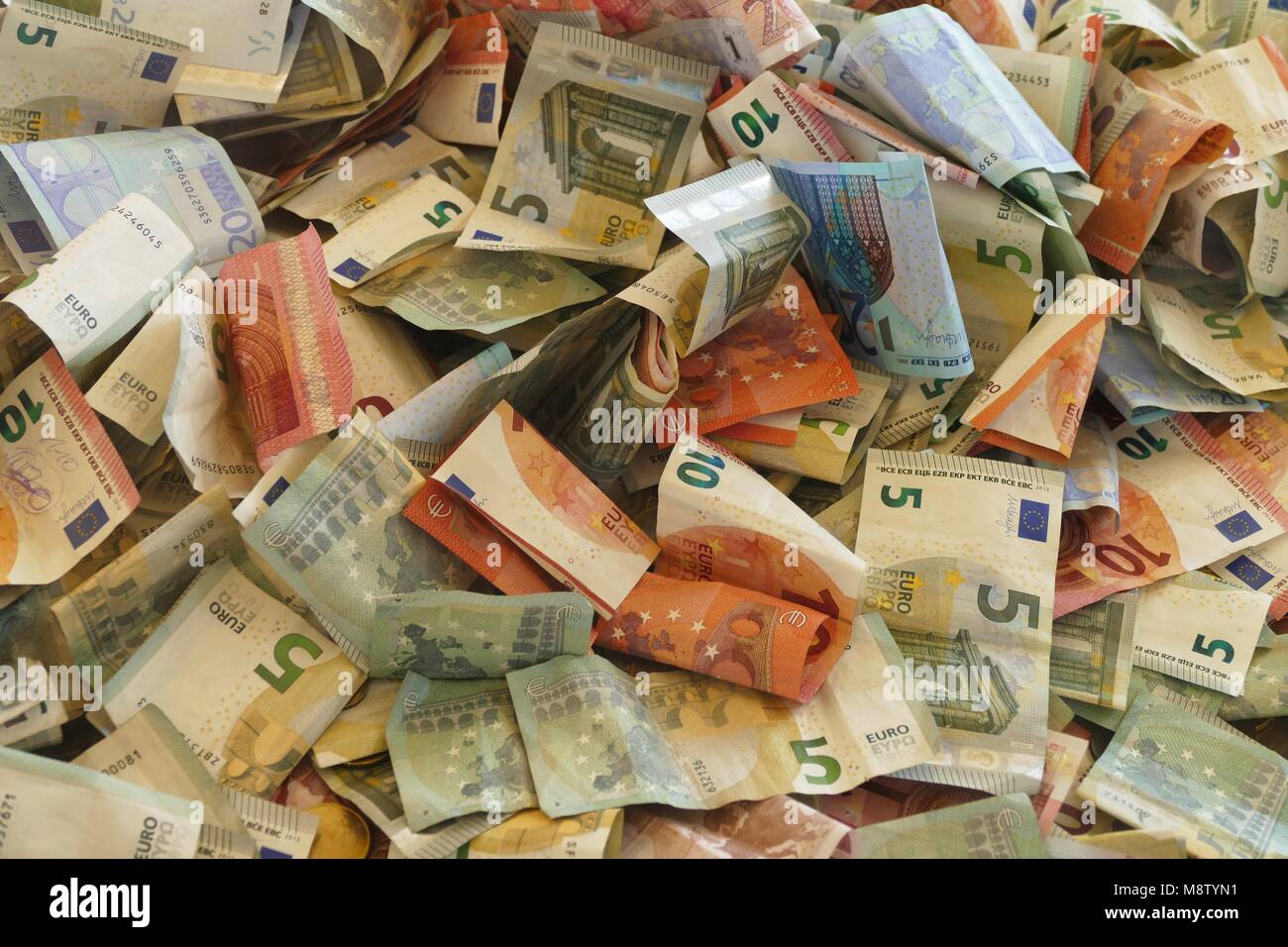Italien heap von Banknoten Rechnungen Stockfoto