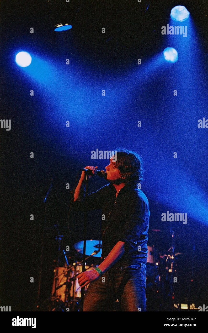 Tom Chaplin, Sänger der englischen Band Keane am 8. Juli 2004, Melkweg Lijnbaansgracht, Amsterdam, Niederlande Stockfoto
