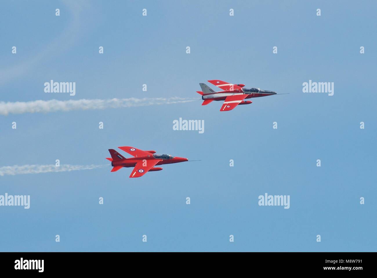 Die rote Mücke Display Team an der Airbourne Airshow in Eastbourne, East Sussex, England durchführen am 11. August 2012. Stockfoto