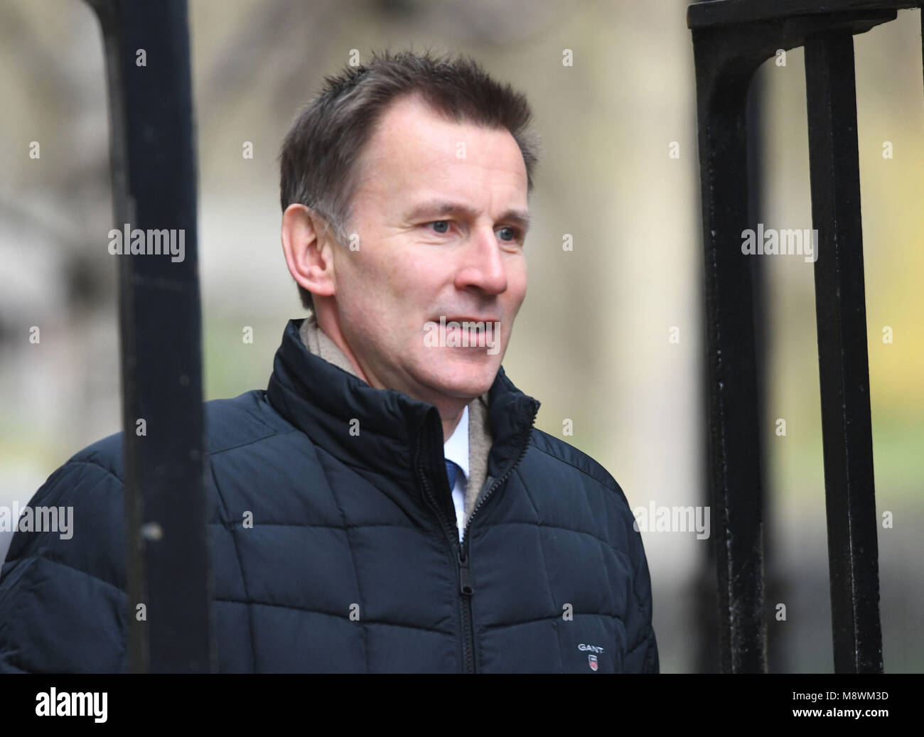 Staatssekretär für Gesundheit und Soziales, Jeremy Hunt, kommt in Downing Street, London, für eine Sitzung. Stockfoto